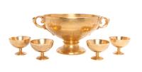 A Pickard Punchbowl Set Diameter of bowl: 10 1/8 inches.