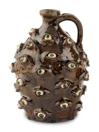 Two Marvin Bailey (South Carolina, 20th Century) Stoneware "Eye" Jugs
