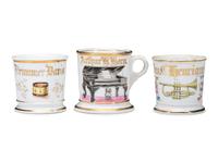 Three Musician's Porcelain Occupational Shaving Mugs