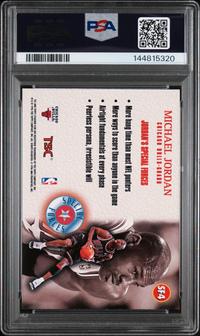 A 1996 Topps Stadium Club Michael Jordan Special Forces Basketball Card No. SF4 (PSA 8 NM-MT)