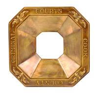 A Cook County Criminal Courts Bronze Spittoon Cover 10 x 10 inches. — CIRCA 1920'S