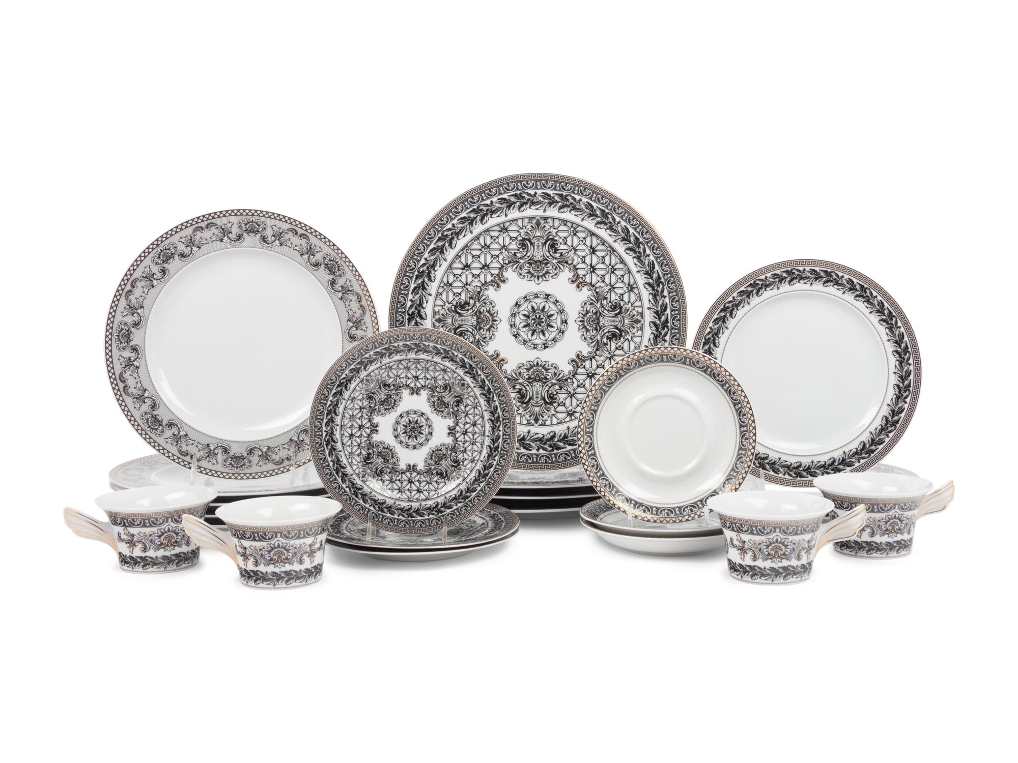 A Group of Versace Marqueterie Porcelain Dinnerware
