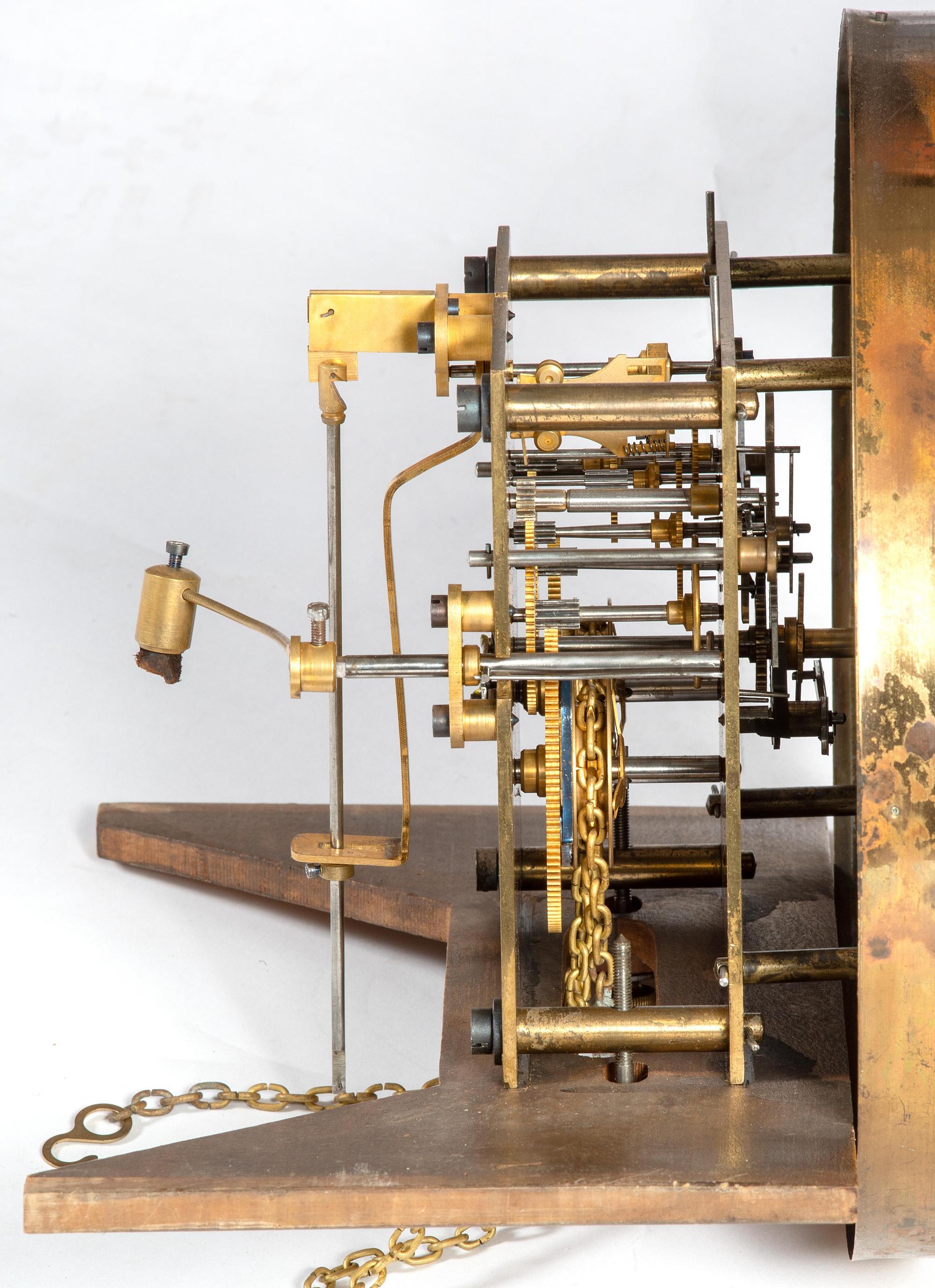 A Gustav Becker Oak Tall Case Clock