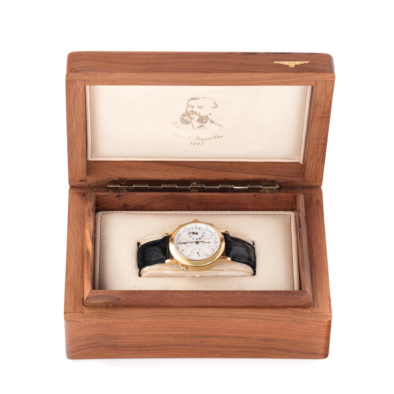 LONGINES, ERNEST FRANCILLON, REF. L4 654 6 NO. 0181 18K YELLOW GOLD SPLIT-SECOND CHRONOGRAPH WATCH