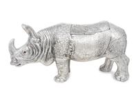 A Large Silvered Metal Rhinoceros-Form Wine Cooler