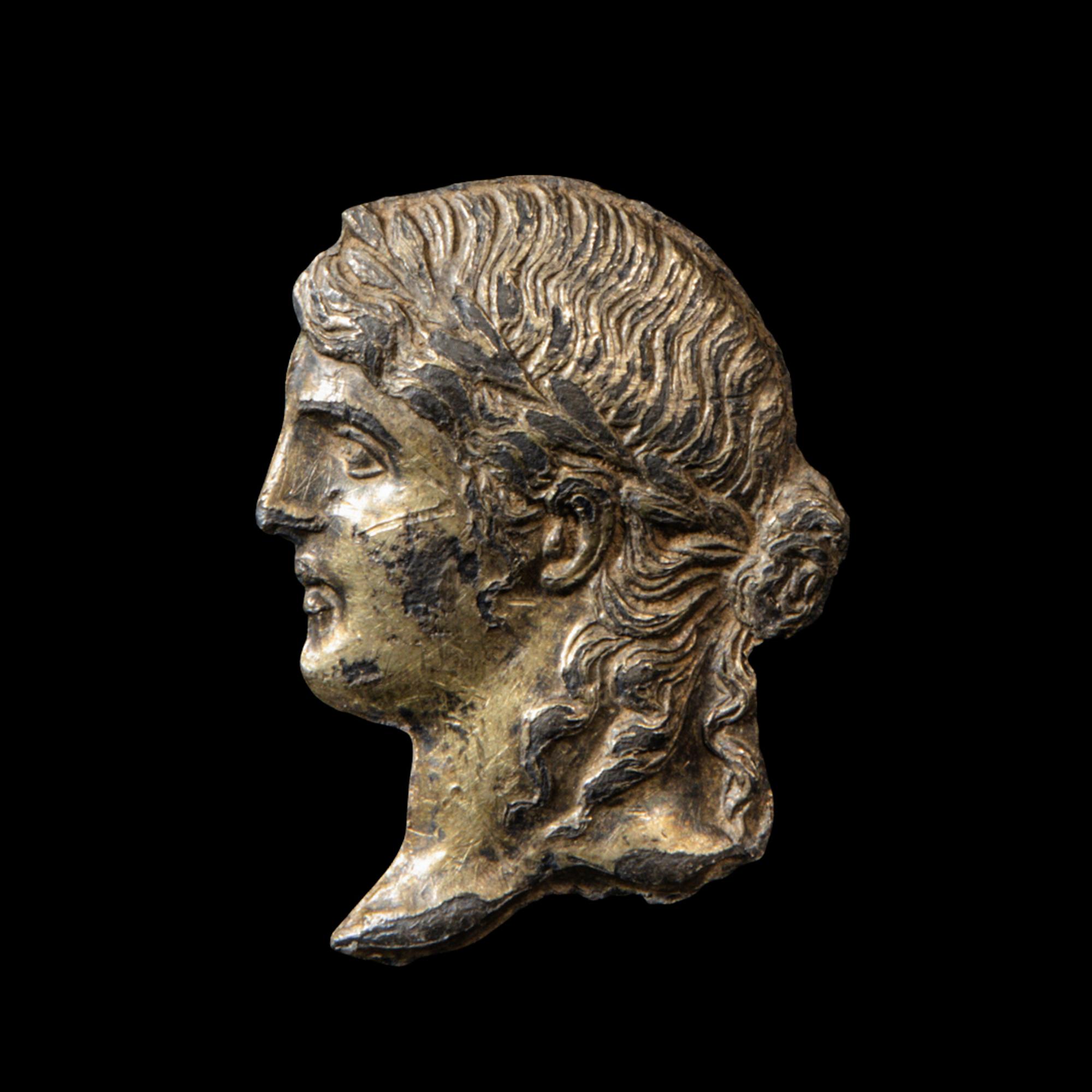 A Greek Gilt-Silver Apollo Appliqué