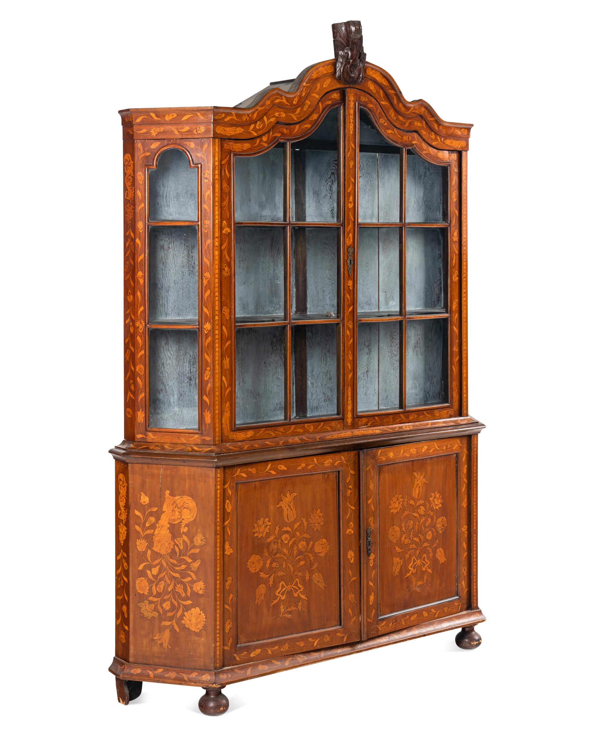 A Dutch Marquetry Bookcase