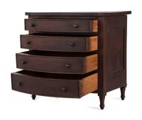 A Federal Stained Mahogany Diminutive Bow-Front Chest of Drawers