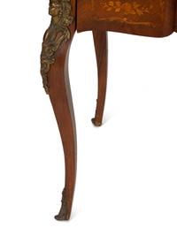 A Louis XV Style Brass Mounted Marquetry Writing Desk