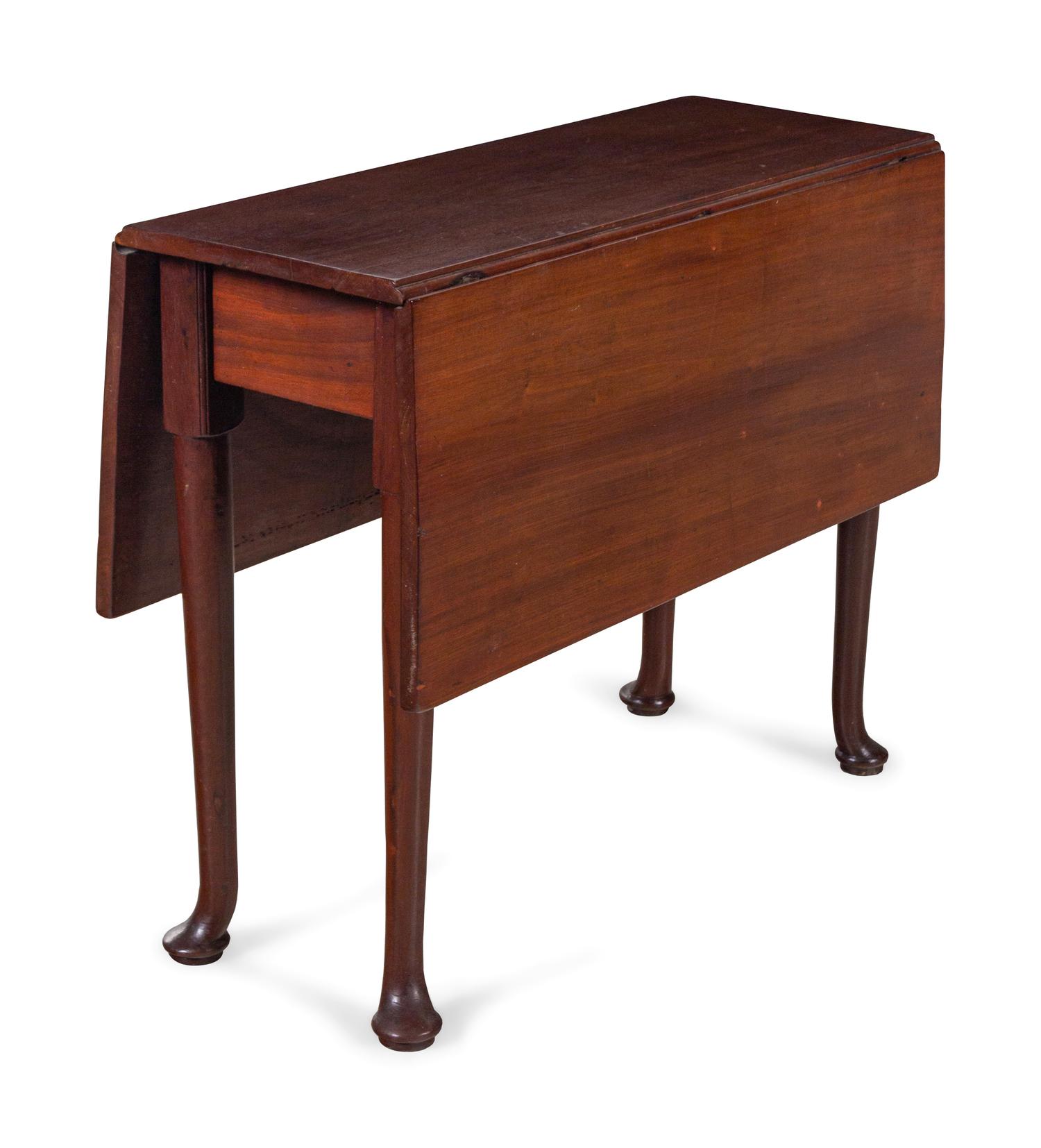 A Queen Anne Mahogany Pad-Foot Drop-Leaf Table