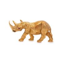 TIFFANY & CO., YELLOW GOLD RHINO PENDANT/BROOCH