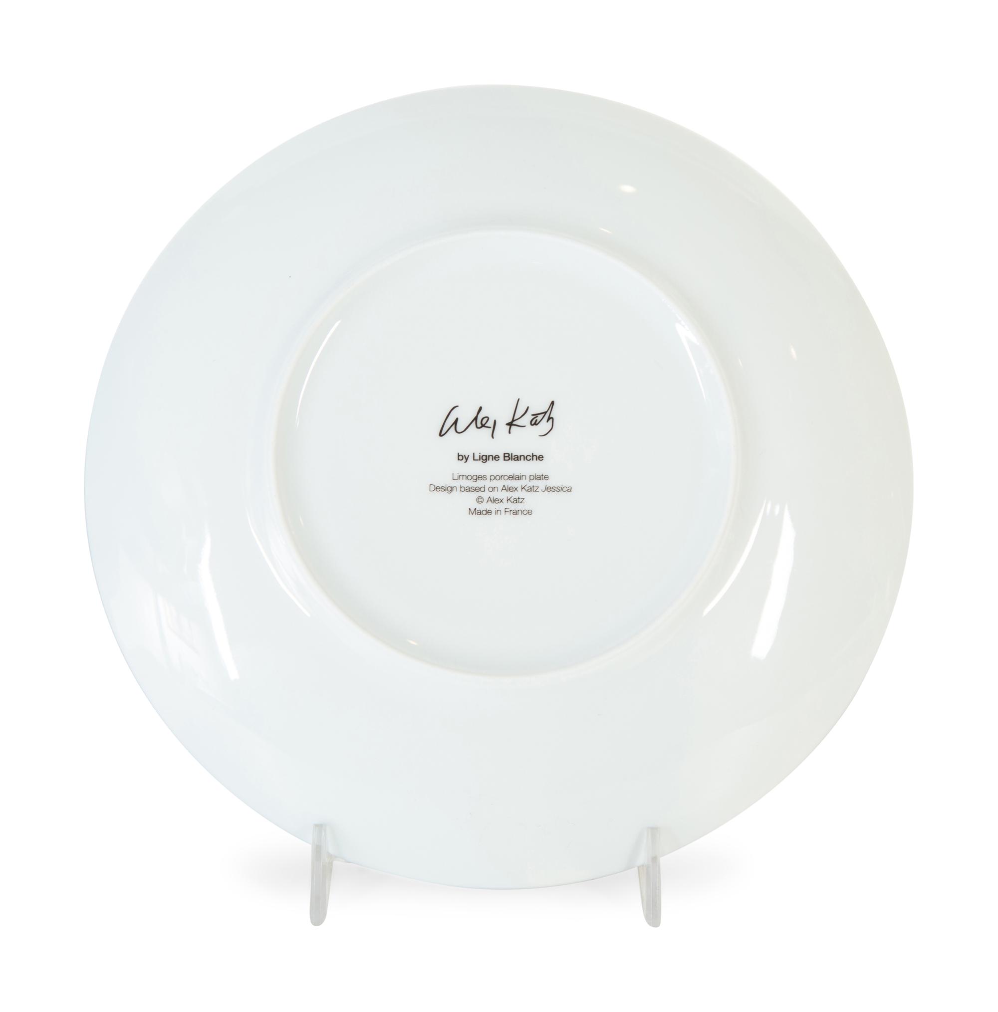 Two Porcelain Art Plates - Alex Katz Jessica , and Jeff Koons Lips — 20th Century