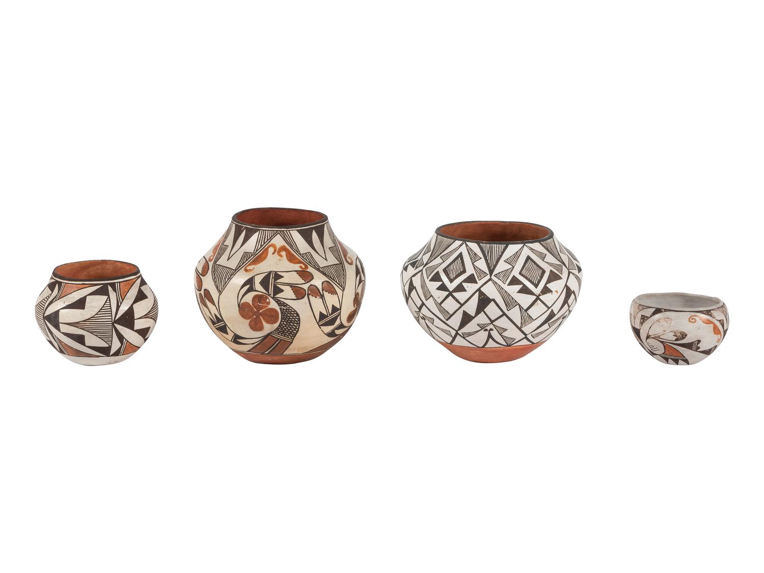 A Group of Acoma Pottery Vessels