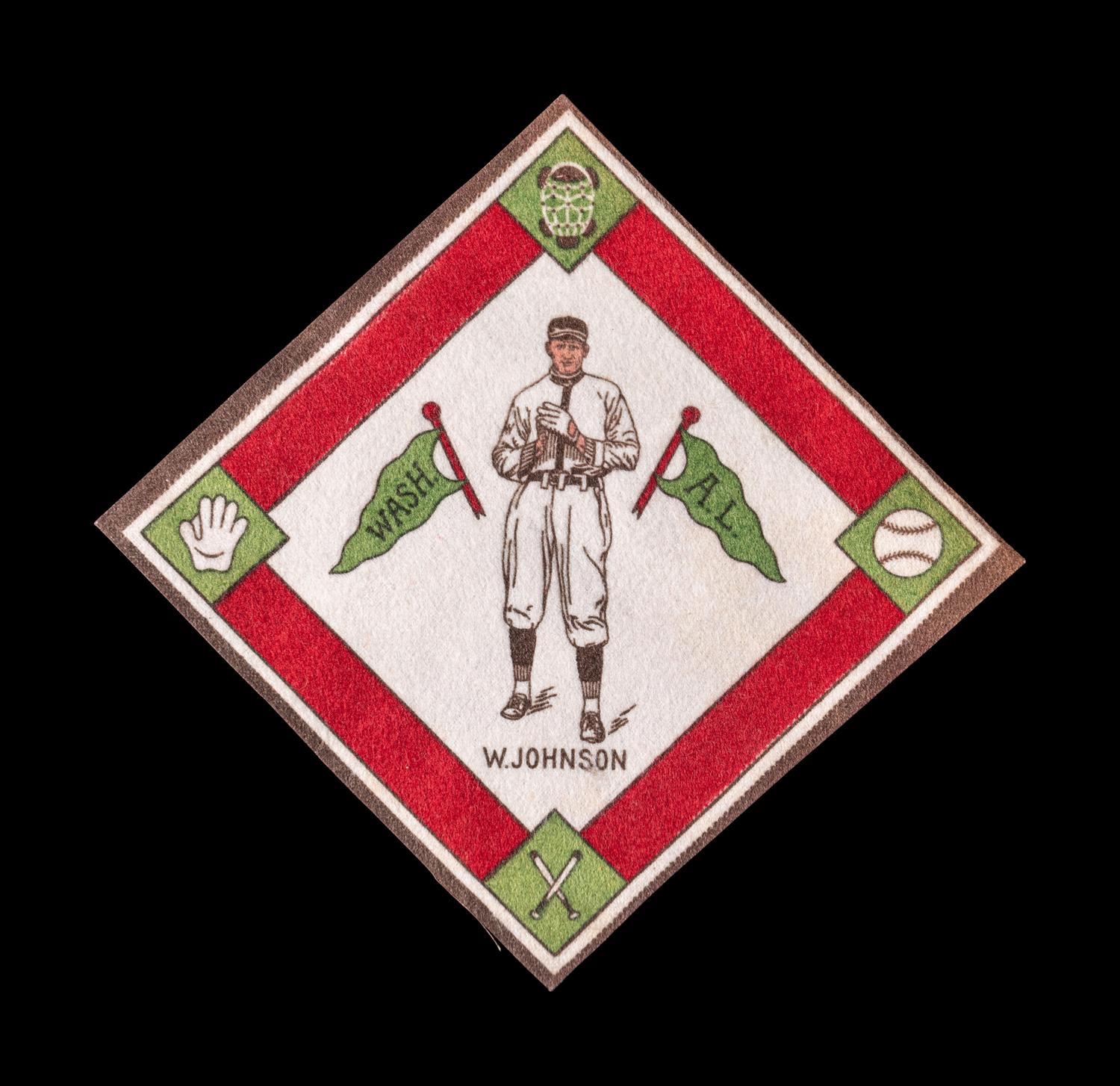 A 1914 B18 Blankets Walter Johnson Green Pennants Quilt Square
