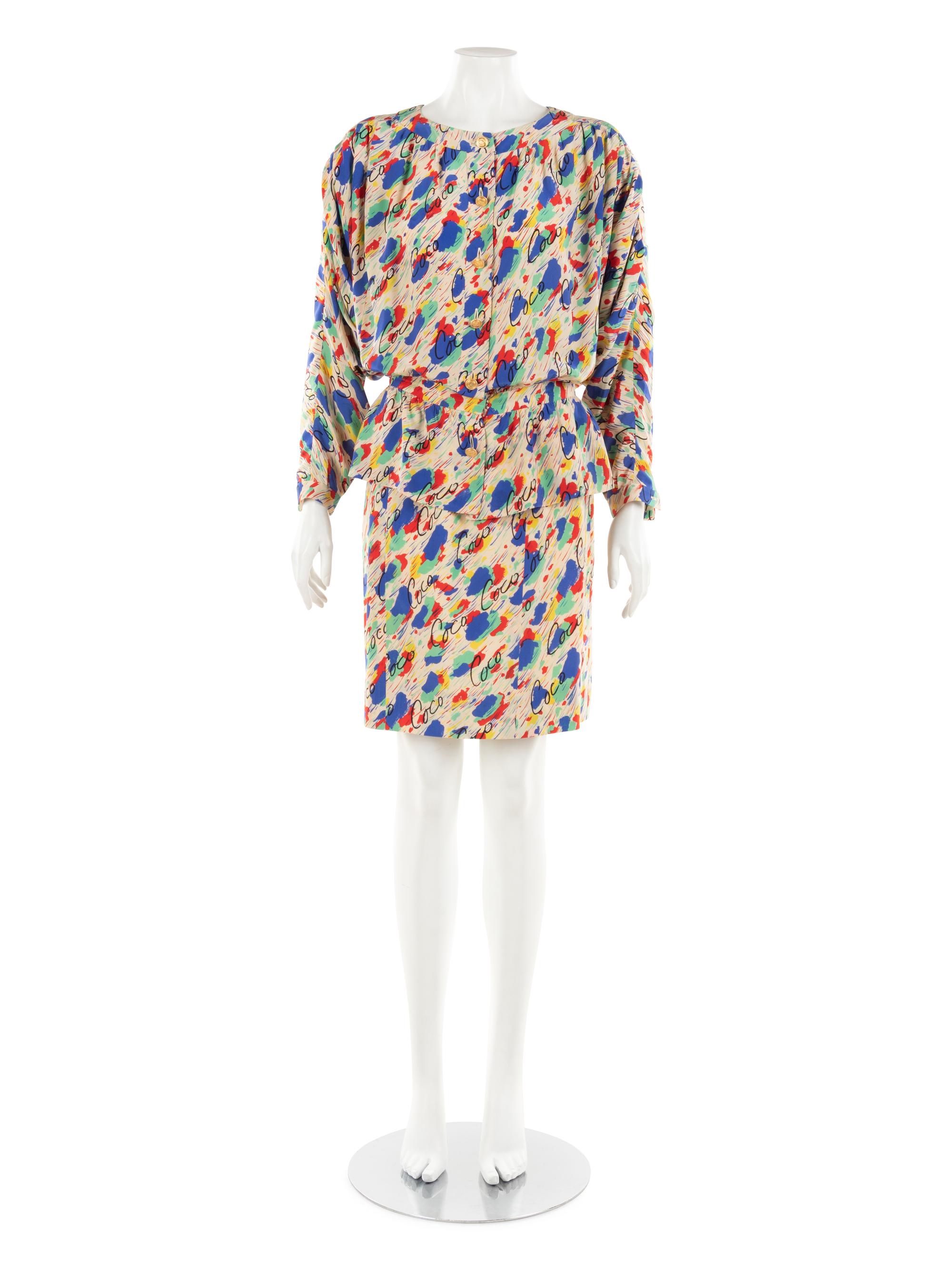 Chanel Bat-wing Sleeved Skirt Ensemble, 1980s