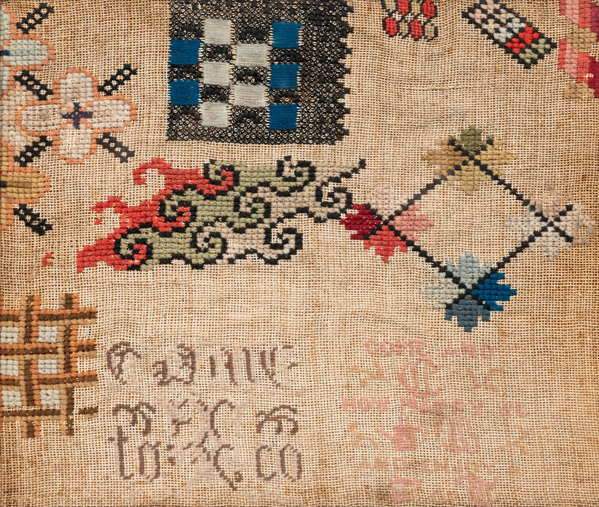 An English Needlework Embroidered Schoolgirl's Sampler
