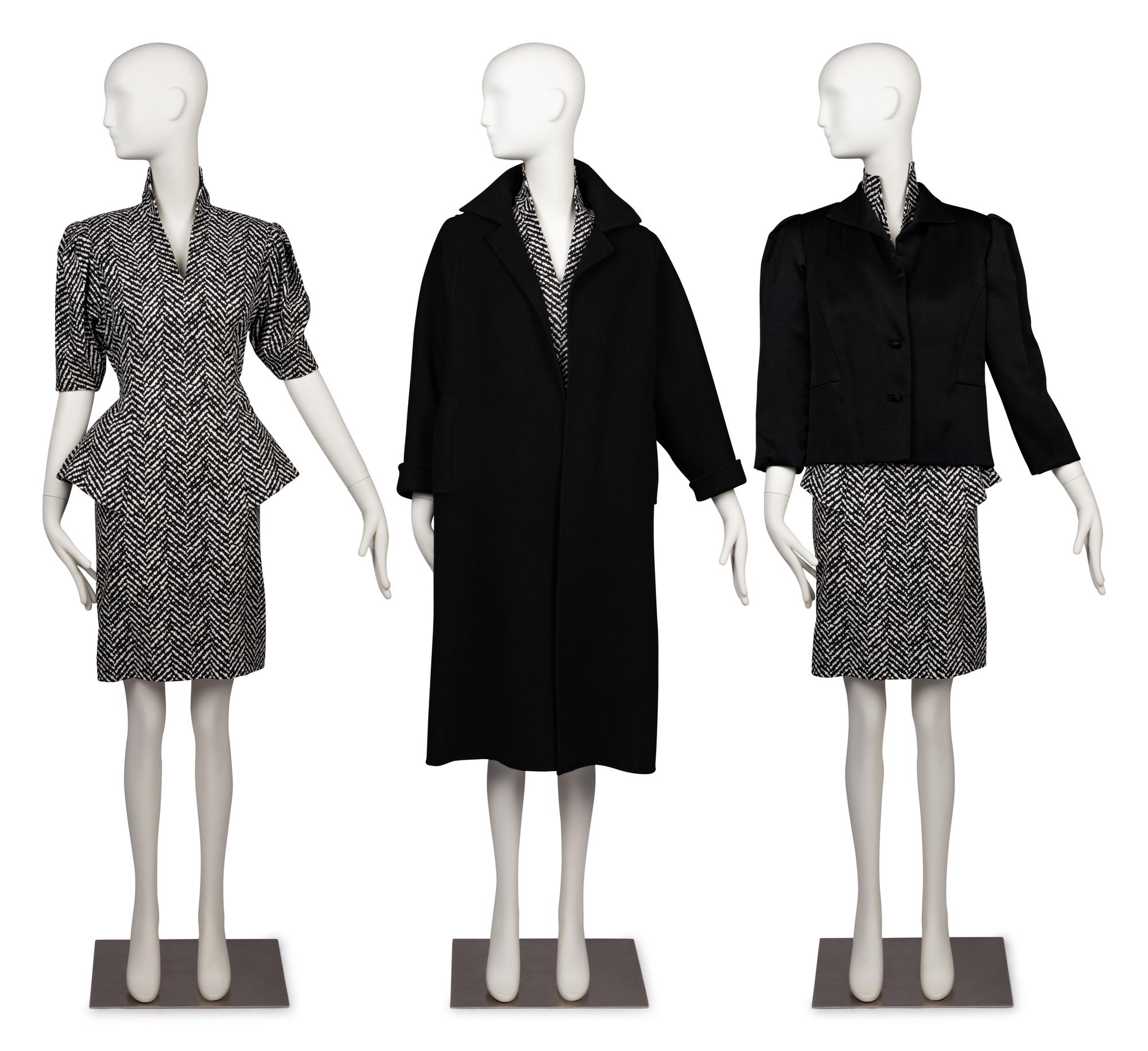Three La Mendola Garments: Dress, Jacket, Coat, 1980s