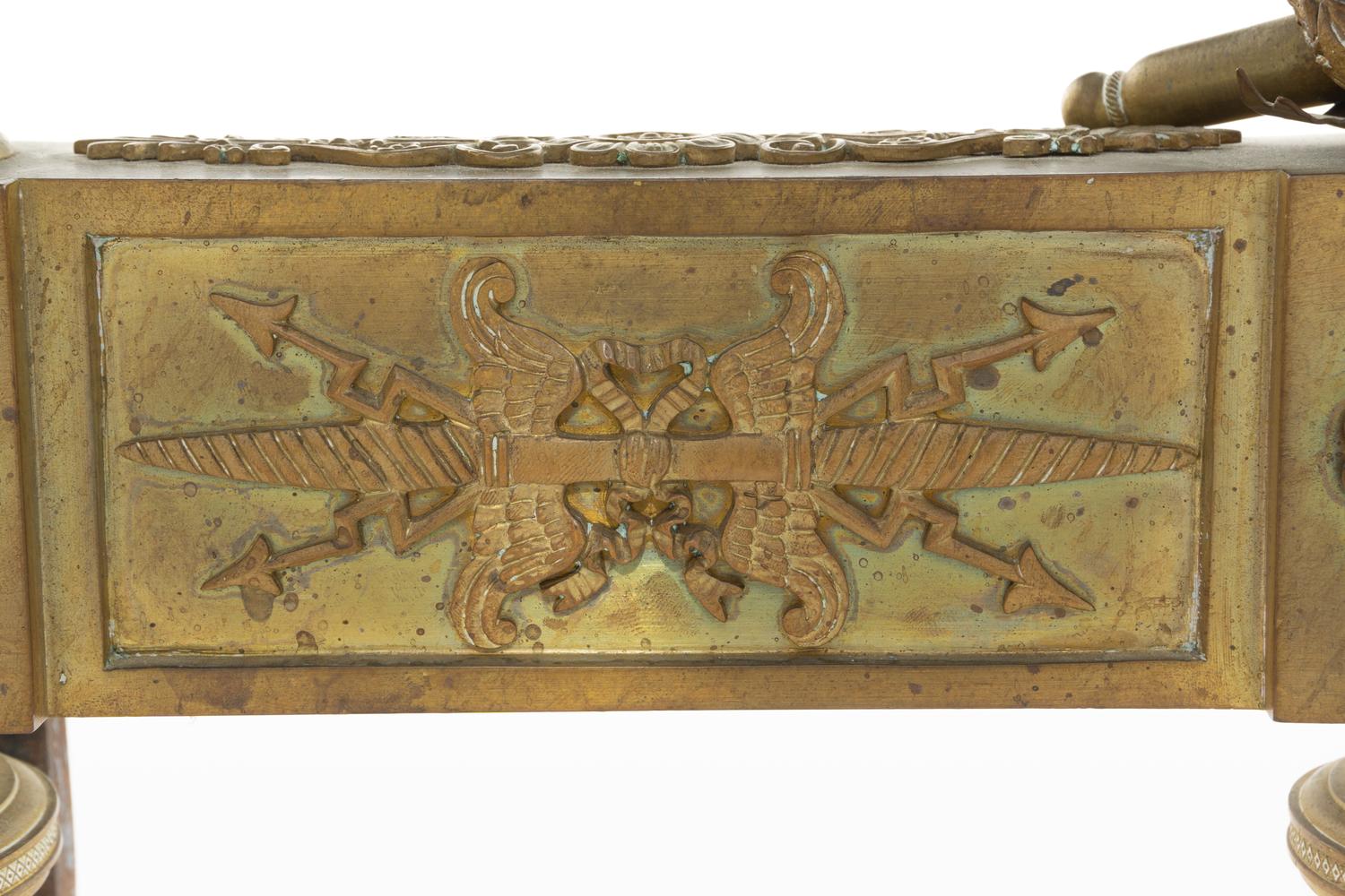 A Pair of Empire Style Gilt Bronze Chenets
