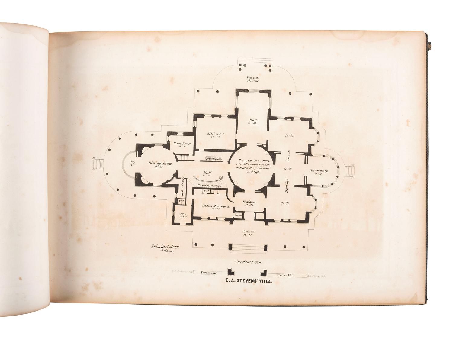 [PHOTOLITHOGRAPHY] -- [NEW YORK]. TURNER, A.A. (ca 1831-1866), photographer. Villas on the Hudson. A Collection of Photo-Lithographs of Thirty-One Country Residences . New York: D. Appleton & Co., 1860.