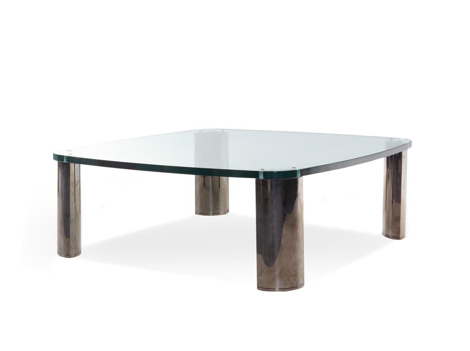 A Modern Brass and Glass Table