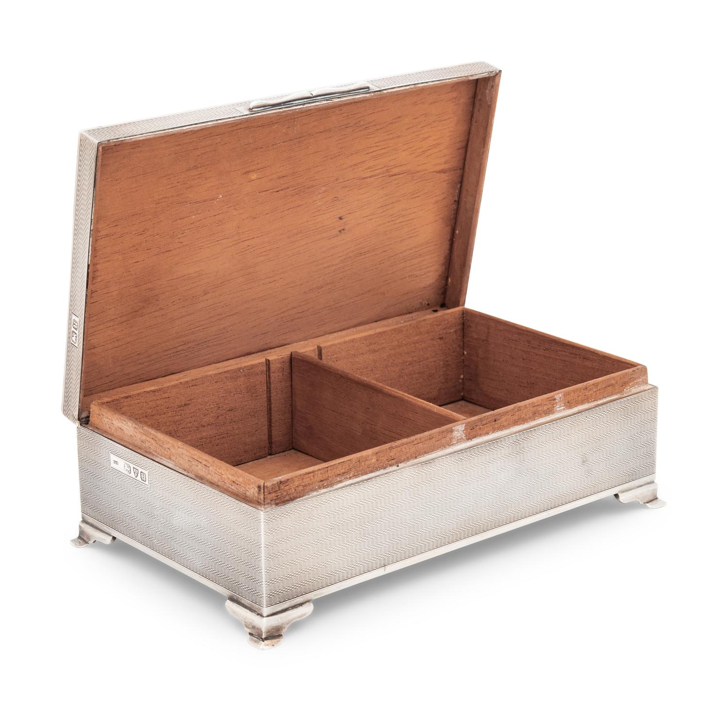 An English Silver Table-Top Cigarette Box