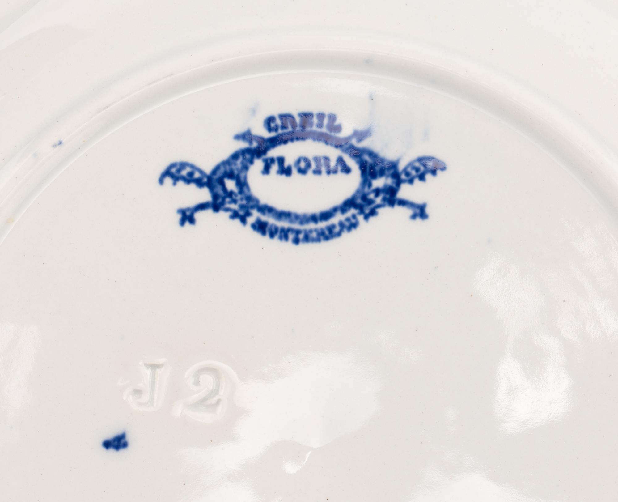 A French Transfer Decorated Stoneware Luncheon Service
