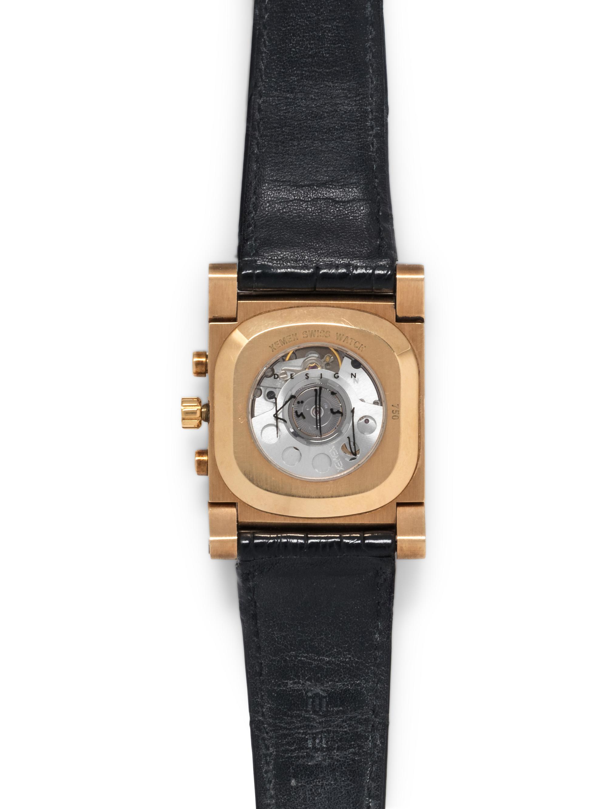 XEMEX, RUEDI KÜLLING, 18K YELLOW GOLD 'AVENUE' CHRONOGRAPH WRISTWATCH