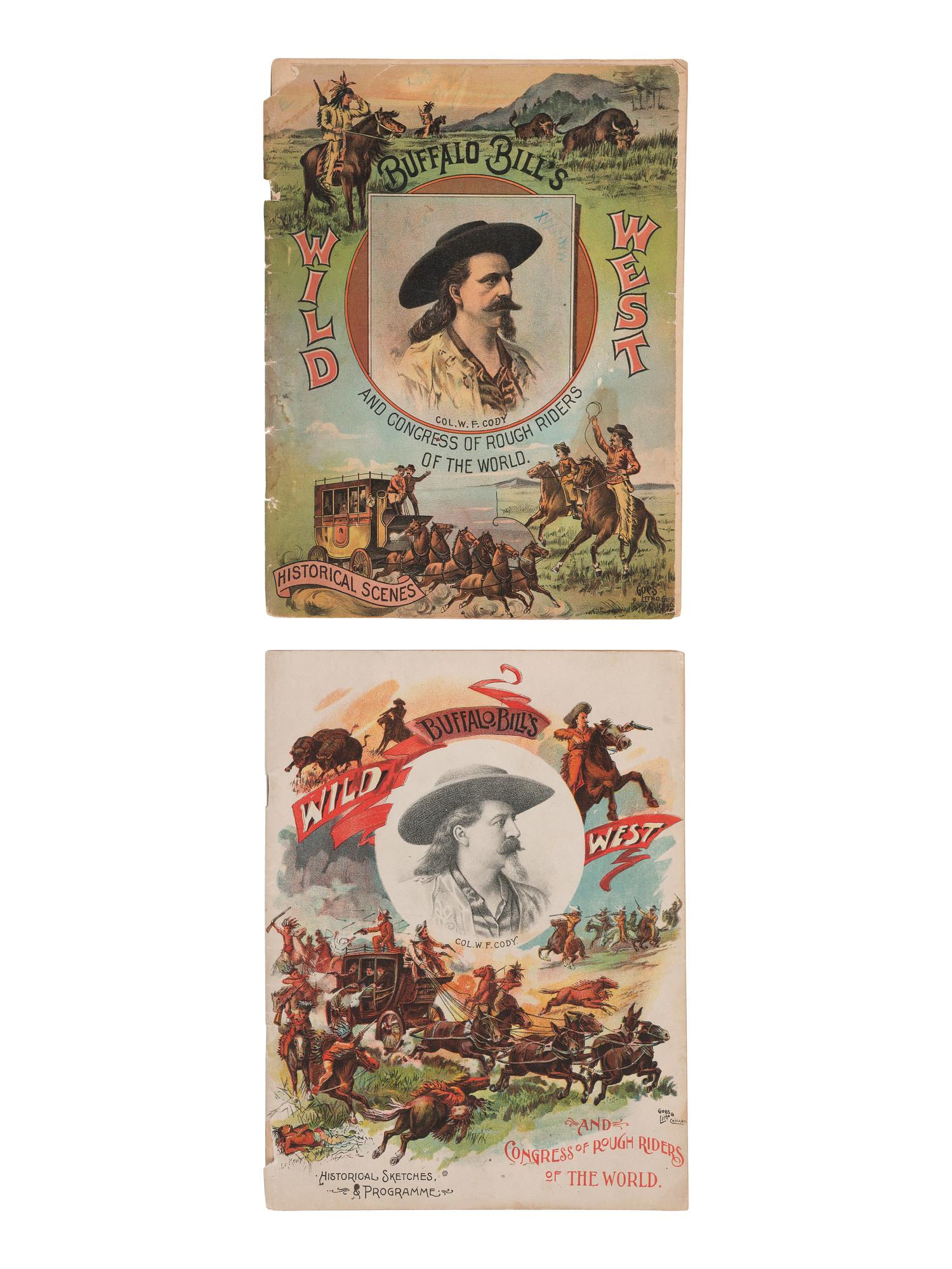 [WILD WEST SHOWS]. A group of 2 programs for Buffalo Bill's Wild West for the first and second halves of the 1893 season.