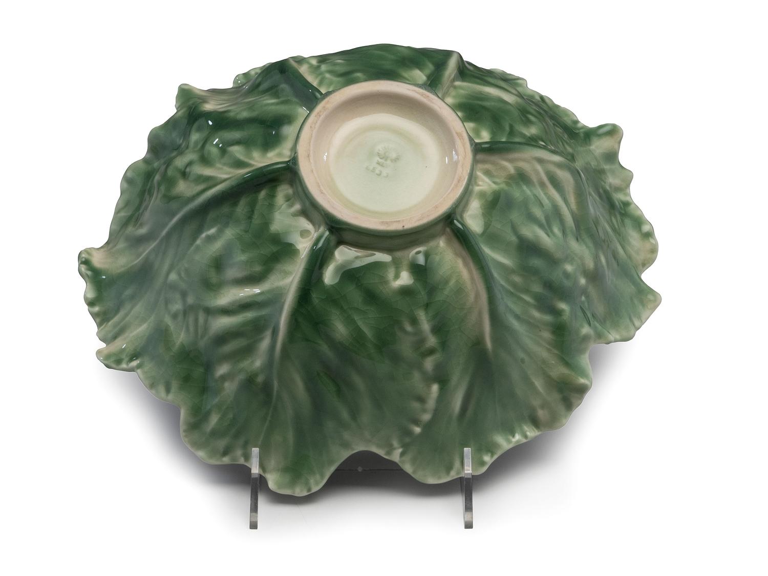 A Rookwood Pottery Celadon Glaze Cabbage Leaf Bowl