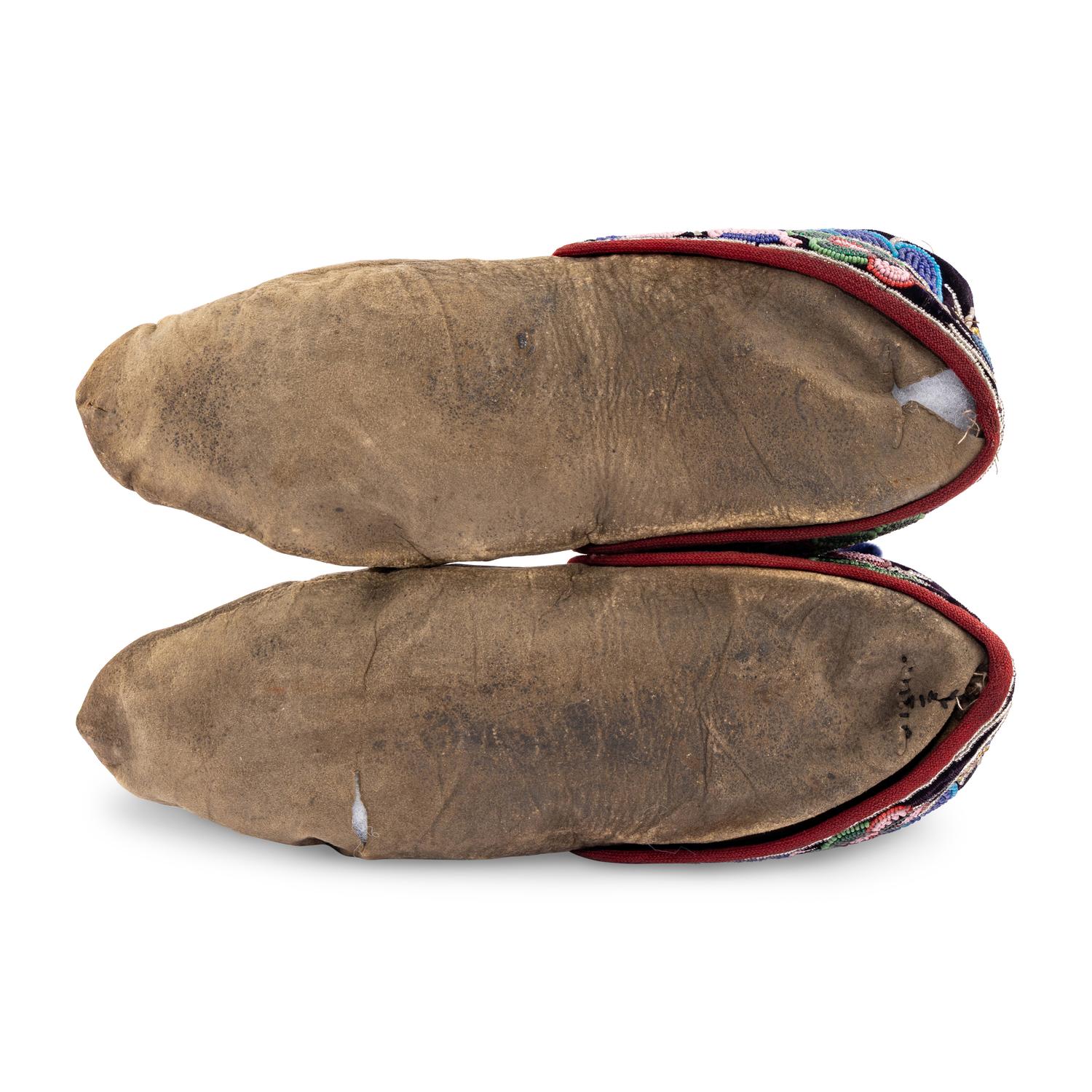 Athabaskan and Haudenosaunee Beaded Hide Moccasins