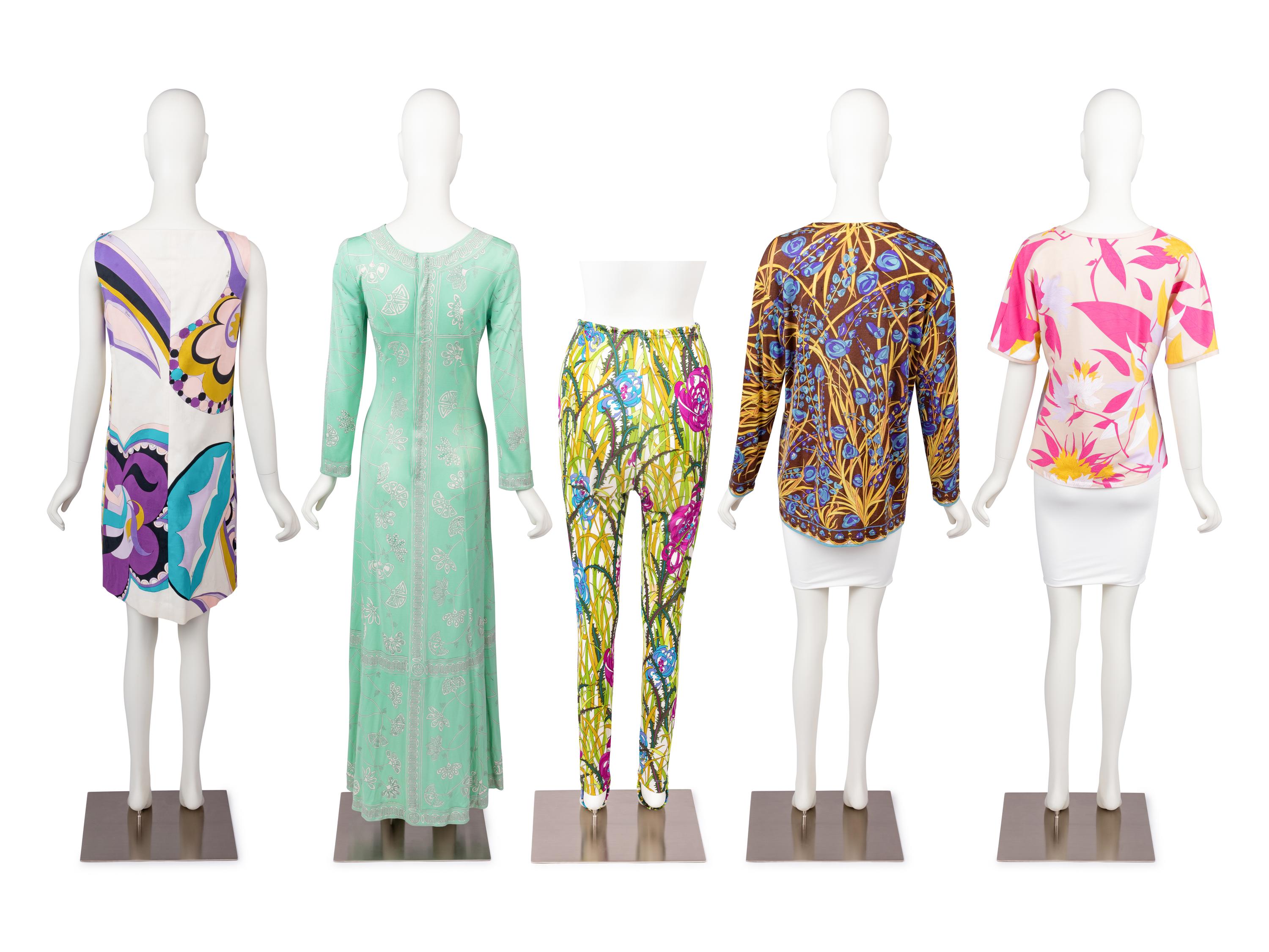 Five Pucci Items: Two Tops, Two Dresses, One Pant, 1970-2000s