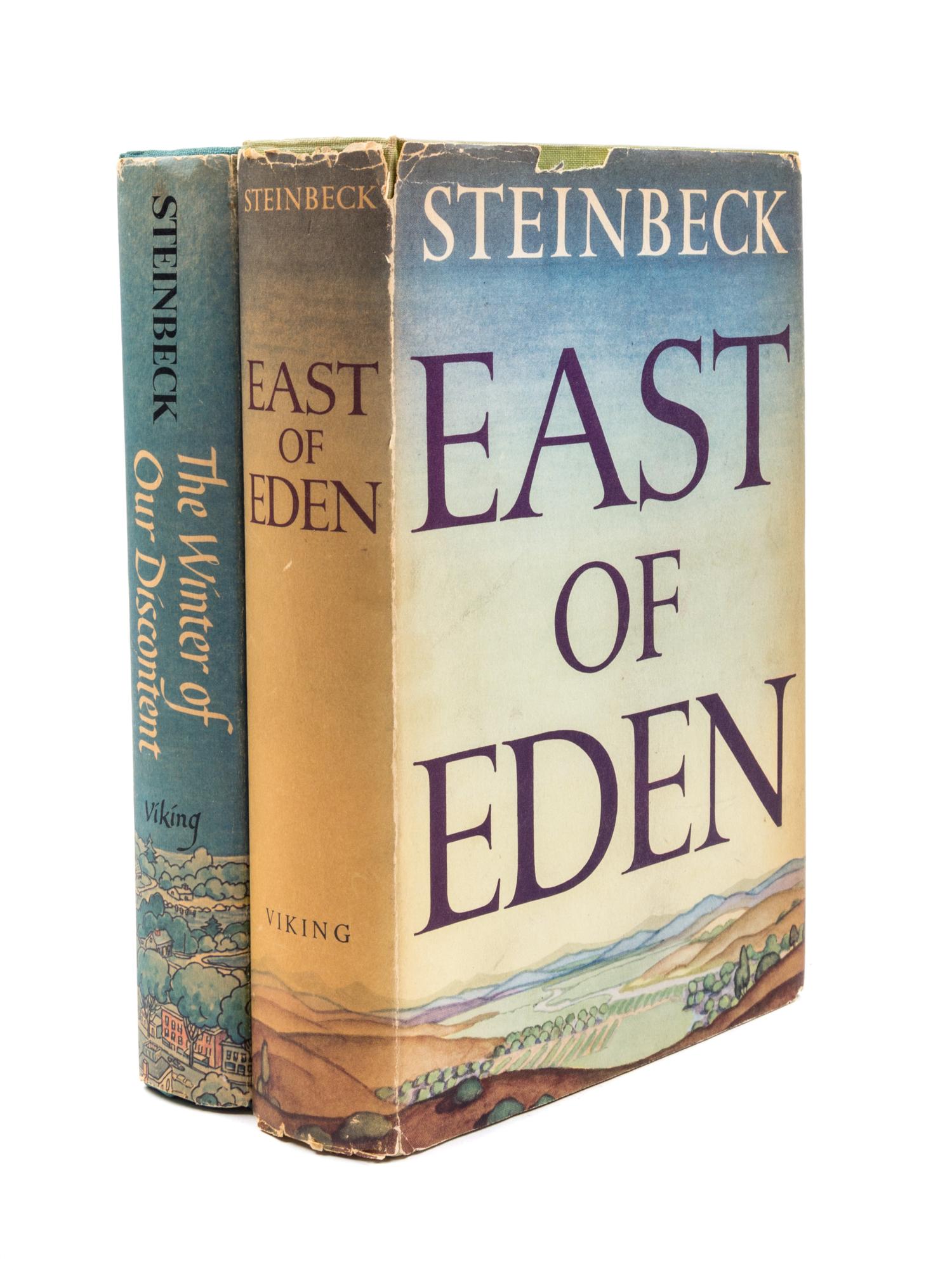STEINBECK, JOHN. Two first editions, East of Eden [and] Winter of Our Discontent. NY, 1952, 1961.