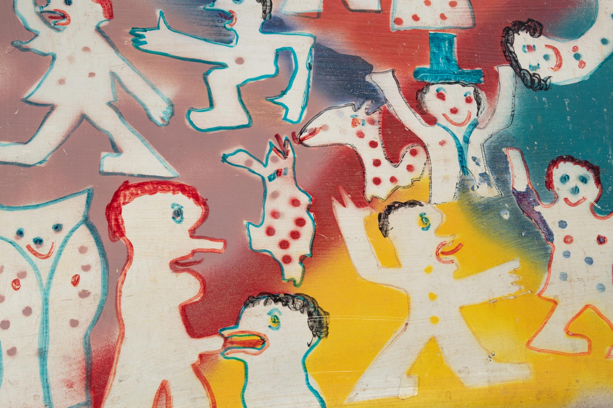 An Outsider Art Paint Decorated Found Suitcase