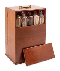 A Regency Figured Mahogany Travelling Apothecary Chest