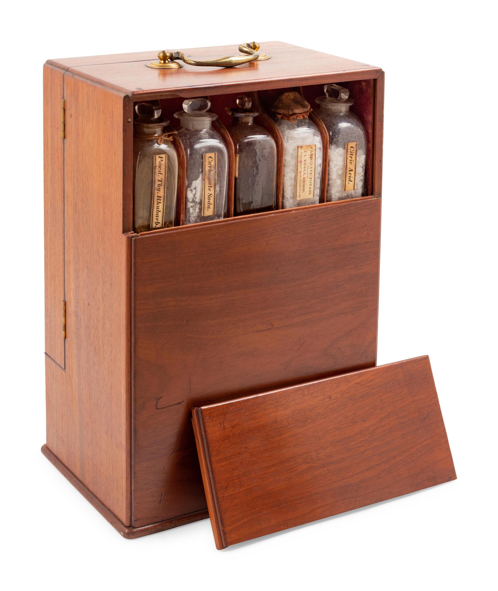 A Regency Figured Mahogany Travelling Apothecary Chest