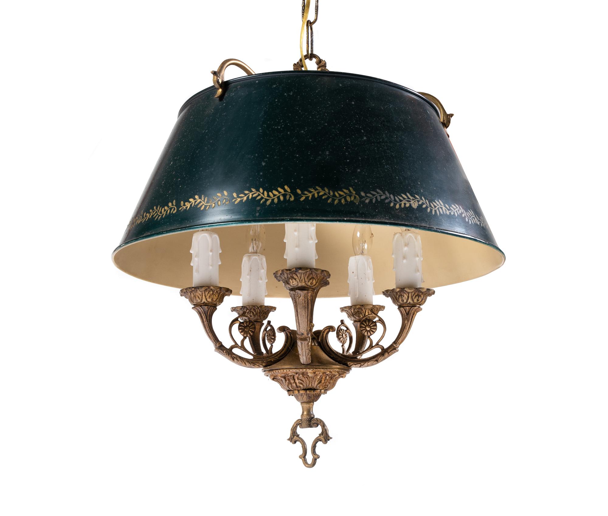 An Empire Style Tole Chandelier