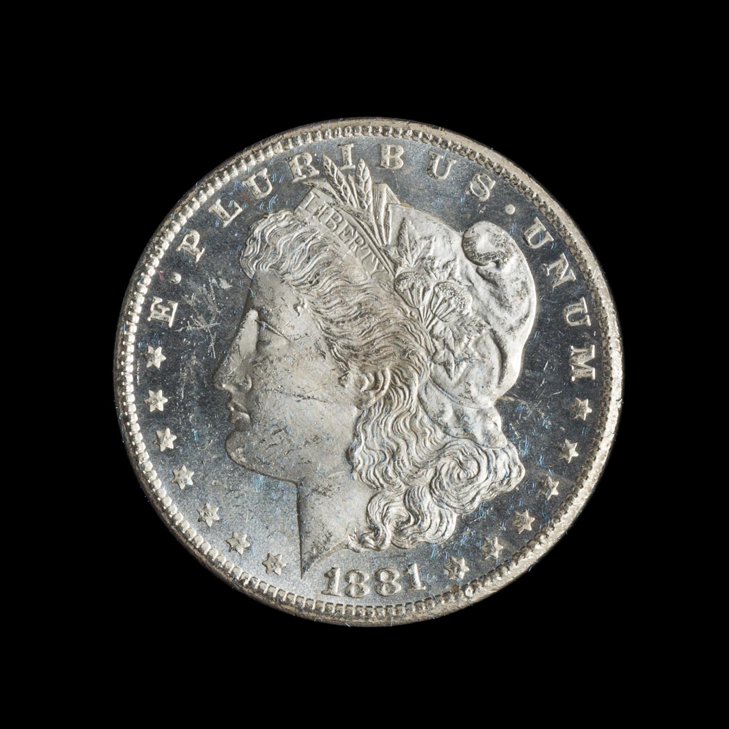 A United States 1881-CC GSA: Morgan Silver Dollar Coin
