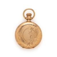 ELGIN, 14K YELLOW GOLD HUNTER CASE POCKET WATCH