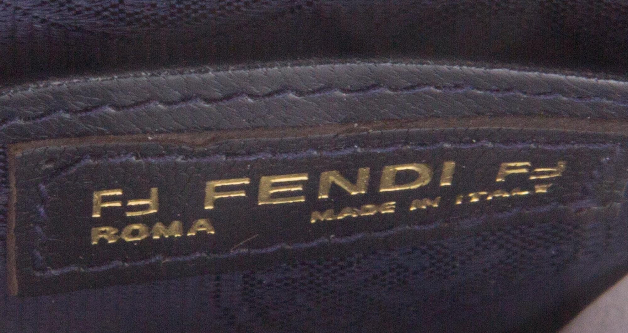 A Fendi Blue Leather Woven Bag, 9" x 6.5" x 2".