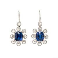 SAPPHIRE AND DIAMOND EARRINGS