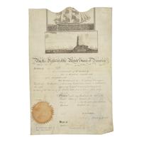 [Presidential] Madison, James. Partially-printed ship's passport, signed