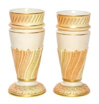 A Pair of Worcester Porcelain Vases Height 9 inches. — 19TH CENTURY