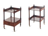 A Near Pair of Regency Style Mahogany End Tables