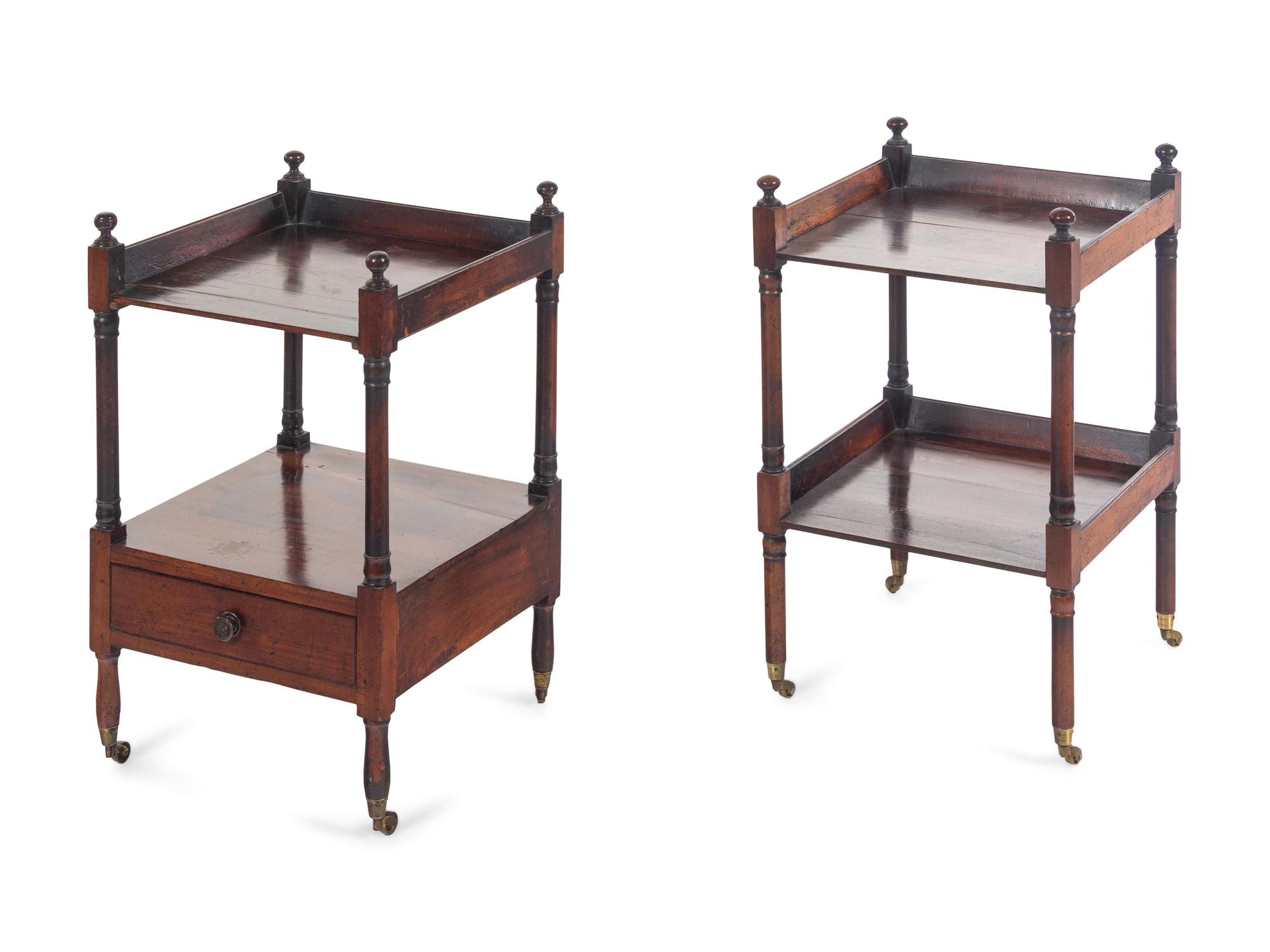 A Near Pair of Regency Style Mahogany End Tables