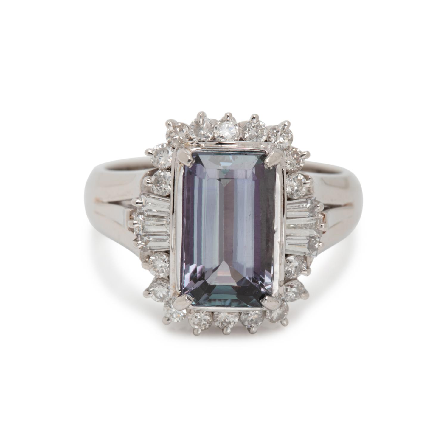 TANZANITE AND DIAMOND RING