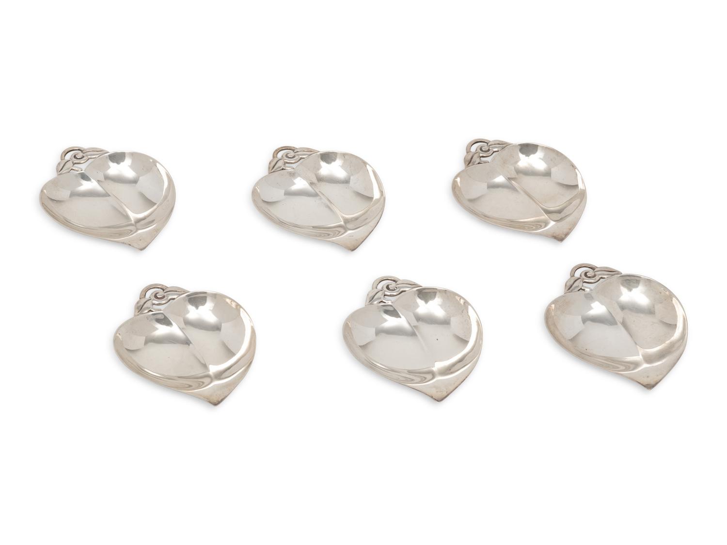 A Set of Six Tiffany and Co. Silver Nut Dishes