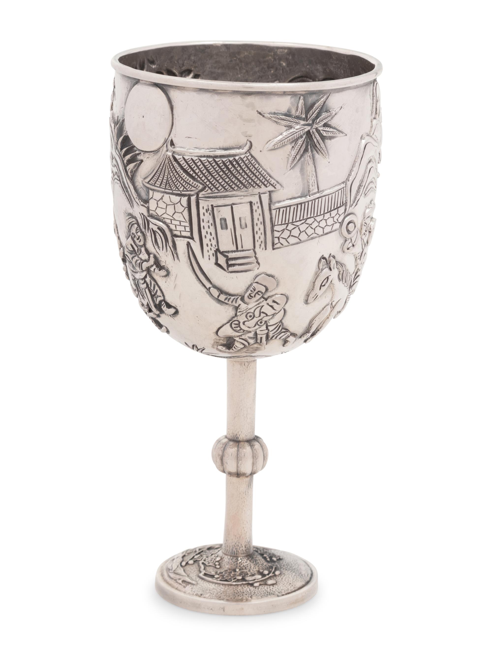 A Chinese Export Silver Goblet