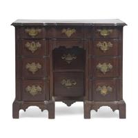 A Chippendale Mahogany Block-Front Kneehole Desk