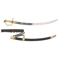 US Blued & Gilt Blade Eagle Head Sword with Scabbard and Belt