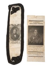 [HARRISON, William Henry]. A group of 6 William Henry Harrison memorial ribbons.